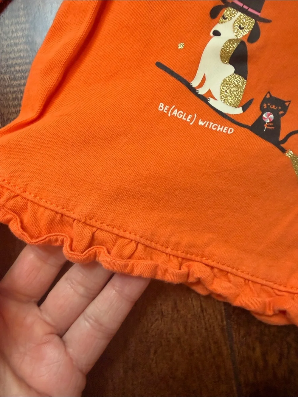 👻🎃 🐶Happy Howl-o-ween Orange Kids Long-Sleeve Tee